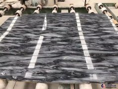 Italian white vein black agate marble slab